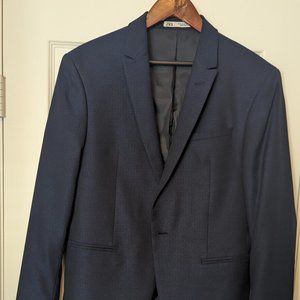 Zara Textured Suit Jacket (Size 40) - Slim Fit